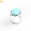 Wholesale Simple Metal Jewelry With Natural Crystal And Copper Oval Air Claw Ring