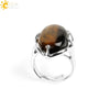 Wholesale Simple Metal Jewelry With Natural Crystal And Copper Oval Air Claw Ring