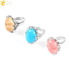 Wholesale Simple Metal Jewelry With Natural Crystal And Copper Oval Air Claw Ring