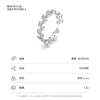 Wholesale Simple Micro Inlaid Leaves Open Ring S925 Sterling Silver For Women