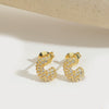 Wholesale Simple Microinlaid Zircon Geometric Copper Earrings For Women With Electroplating