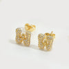 Wholesale Simple Microinlaid Zircon Geometric Copper Earrings For Women With Electroplating