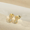 Wholesale Simple Microinlaid Zircon Geometric Copper Earrings For Women With Electroplating