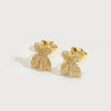 Wholesale Simple Microinlaid Zircon Geometric Copper Earrings For Women With Electroplating