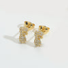 Wholesale Simple Microinlaid Zircon Geometric Copper Earrings For Women With Electroplating