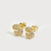 Wholesale Simple Microinlaid Zircon Geometric Copper Earrings For Women With Electroplating