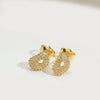 Wholesale Simple Microinlaid Zircon Geometric Copper Earrings For Women With Electroplating