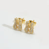 Wholesale Simple Microinlaid Zircon Geometric Copper Earrings For Women With Electroplating