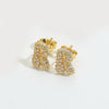 Wholesale Simple Microinlaid Zircon Geometric Copper Earrings For Women With Electroplating