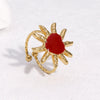 Wholesale Simple Minimalist Electroplated Stainless Steel Heart Shape Open Ring Women's Jewelry