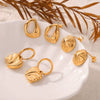 Wholesale Simple Niche Design Irregular Titanium Steel 18K Gold Plated Geometric Texture Women's Earrings
