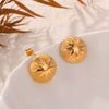 Wholesale Simple Niche Design Irregular Titanium Steel 18K Gold Plated Geometric Texture Women's Earrings