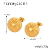 Wholesale Simple Niche Design Irregular Titanium Steel 18K Gold Plated Geometric Texture Women's Earrings