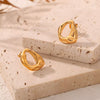 Wholesale Simple Niche Design Irregular Titanium Steel 18K Gold Plated Geometric Texture Women's Earrings