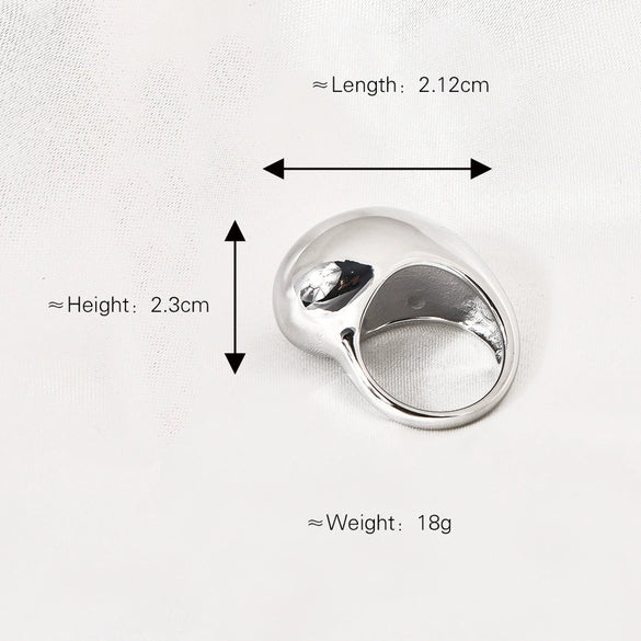 Wholesale Simple Niche Design Titanium Steel Goldplated Ushaped Geometric Ring For Women