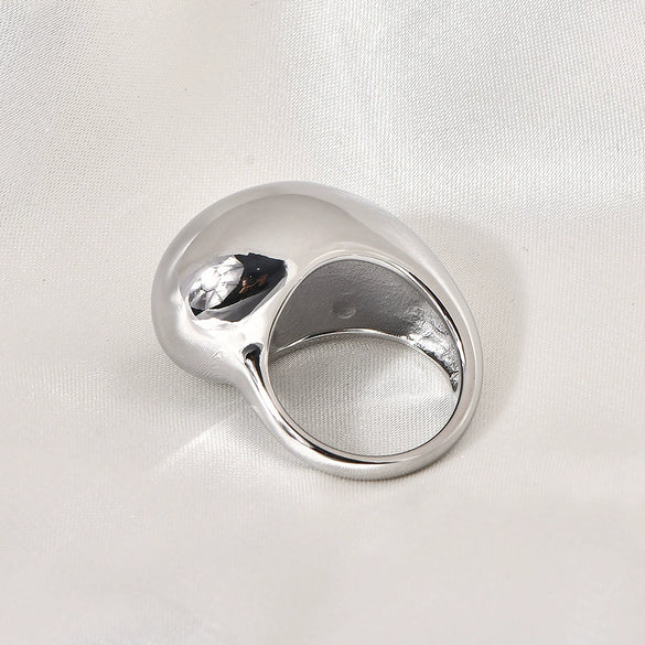 Wholesale Simple Niche Design Titanium Steel Goldplated Ushaped Geometric Ring For Women