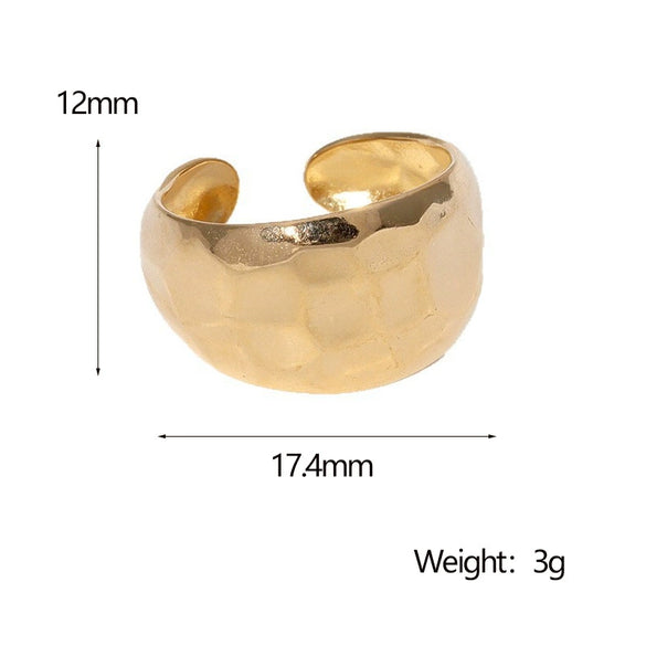 Wholesale Simple Niche Highend Stainless Steel Open Ring With Adjustable Opening Electroplated Titanium Steel Ring Unisex