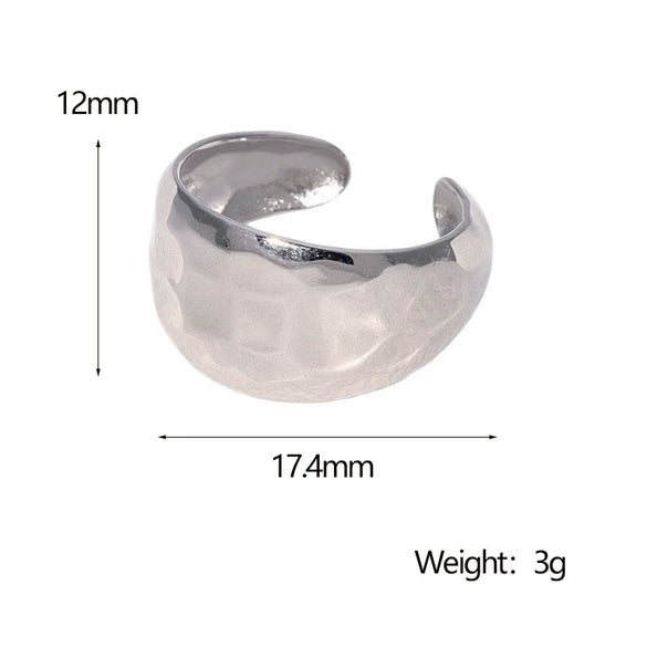 Wholesale Simple Niche Highend Stainless Steel Open Ring With Adjustable Opening Electroplated Titanium Steel Ring Unisex