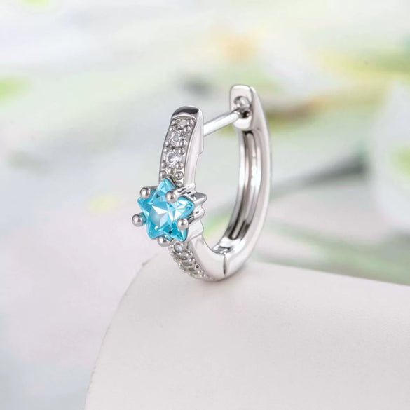 Wholesale Simple Niche Ins Style Geometric Fivepointed Star Zircon Inlaid Copper Earrings