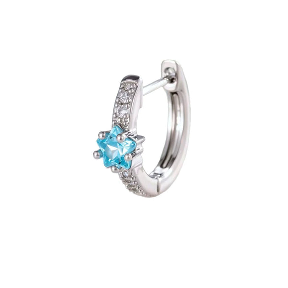 Wholesale Simple Niche Ins Style Geometric Fivepointed Star Zircon Inlaid Copper Earrings