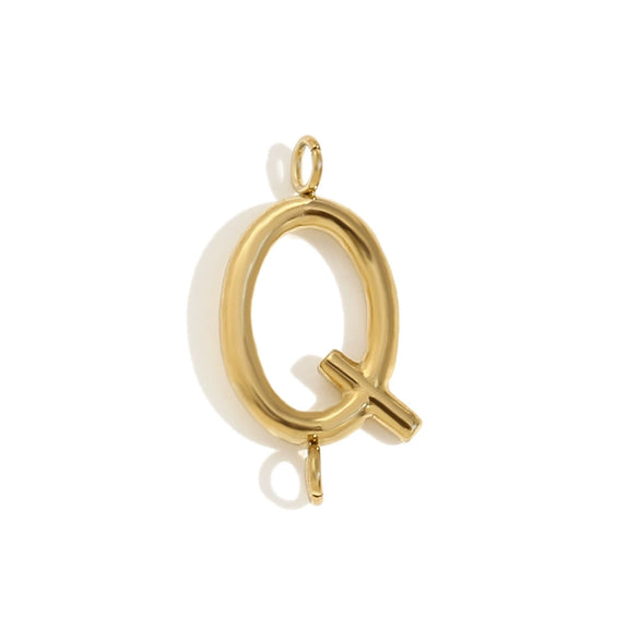 Wholesale Simple Niche Personality Jewelry Accessories Stainless Steel 18K Gold Plated Letter Pendant