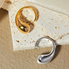 Wholesale Simple Open Water Drop Titanium Steel Ring For Women Gold Plated Geometric Design Electroplated