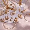 Wholesale Simple Pearl Accessories Set For Women Titanium Steel Bracelet Necklace With Geometric Pattern Electroplating Design