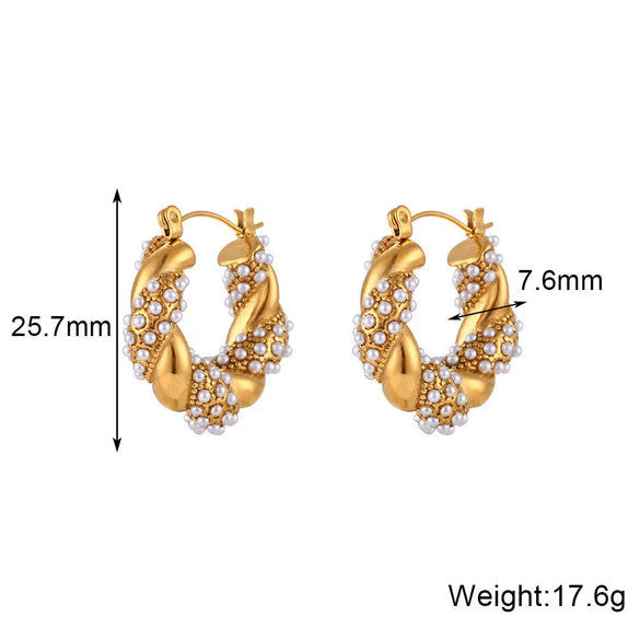 Wholesale Simple Pearl Accessories Set For Women Titanium Steel Bracelet Necklace With Geometric Pattern Electroplating Design