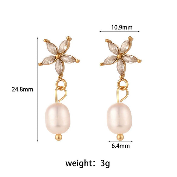 Wholesale Simple Pearl Accessories Set For Women Titanium Steel Bracelet Necklace With Geometric Pattern Electroplating Design