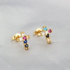 Wholesale Simple Personality Copper Gold Plated Geometric Cross Earrings For Women