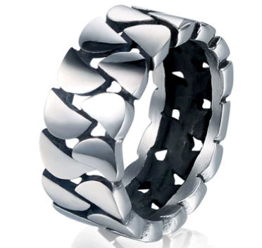 Wholesale Simple Personality Geometric Pattern Stainless Steel Ring Polish