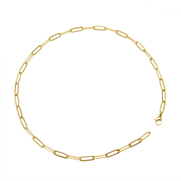 Wholesale Simple Personality Geometric Pattern Titanium Steel Necklace With 18K Electroplated Clavicle Chain