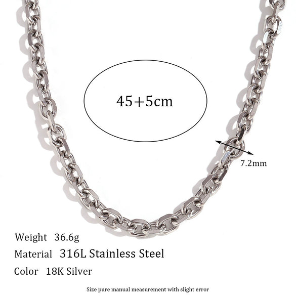 Wholesale Simple Personality Titanium Steel And Stainless Steel Chain Set Jewelry With 18K Gold Plated Cross Corner Chain Necklace And Geometric Design By Electroplating For Women