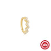 Wholesale Simple Personality Wavy S925 Sterling Silver Earrings And Nose Ring With Geometric Inlaid Zircon Design