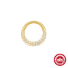 Wholesale Simple Personality Wavy S925 Sterling Silver Earrings And Nose Ring With Geometric Inlaid Zircon Design