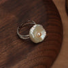 Wholesale Simple Personality Women's Natural Freshwater Pearl Ring In S925 Sterling Silver With Alien Shape
