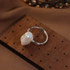 Wholesale Simple Personality Women's Natural Freshwater Pearl Ring In S925 Sterling Silver With Alien Shape