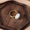 Wholesale Simple Personality Women's Natural Freshwater Pearl Ring In S925 Sterling Silver With Alien Shape
