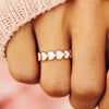 Wholesale Simple Pink Heart Epoxy Copper Ring For Women