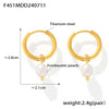Wholesale Simple Plain Ring Earrings Set For Women Stainless Steel With 18K Real Gold Plated Electroplating Geometric Style