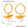 Wholesale Simple Plain Ring Earrings Set For Women Stainless Steel With 18K Real Gold Plated Electroplating Geometric Style