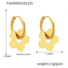 Wholesale Simple Plain Ring Earrings Set For Women Stainless Steel With 18K Real Gold Plated Electroplating Geometric Style