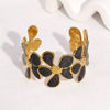 Wholesale Simple Plants And Flowers Style Electroplated Stainless Steel Bracelet Jewelry