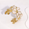 Wholesale Simple Plants And Flowers Style Electroplated Stainless Steel Bracelet Jewelry