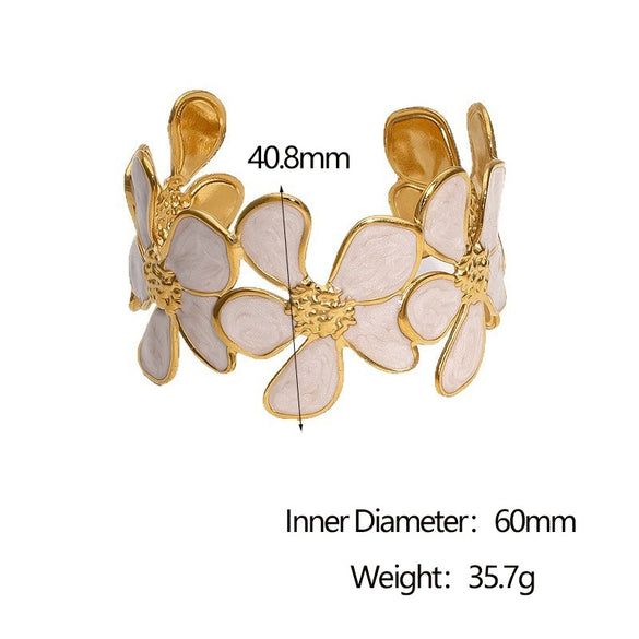 Wholesale Simple Plants And Flowers Style Electroplated Stainless Steel Bracelet Jewelry