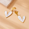 Wholesale Simple Retro Goldplated Stainless Steel Heart Pendant Earrings For Women
