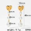 Wholesale Simple Retro Heart Shaped Pearl Tassel Earrings In Stainless Steel With Electroplating