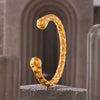 Wholesale Simple Retro Irregular Hammered Titanium Steel Bracelet With 18K Gold Plated Electroplating