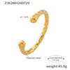 Wholesale Simple Retro Irregular Hammered Titanium Steel Bracelet With 18K Gold Plated Electroplating