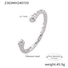 Wholesale Simple Retro Irregular Hammered Titanium Steel Bracelet With 18K Gold Plated Electroplating